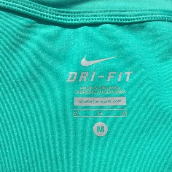 Nike Dri Fit Turquoise Green Workout Gym Top Sz M - Picture 5 of 6